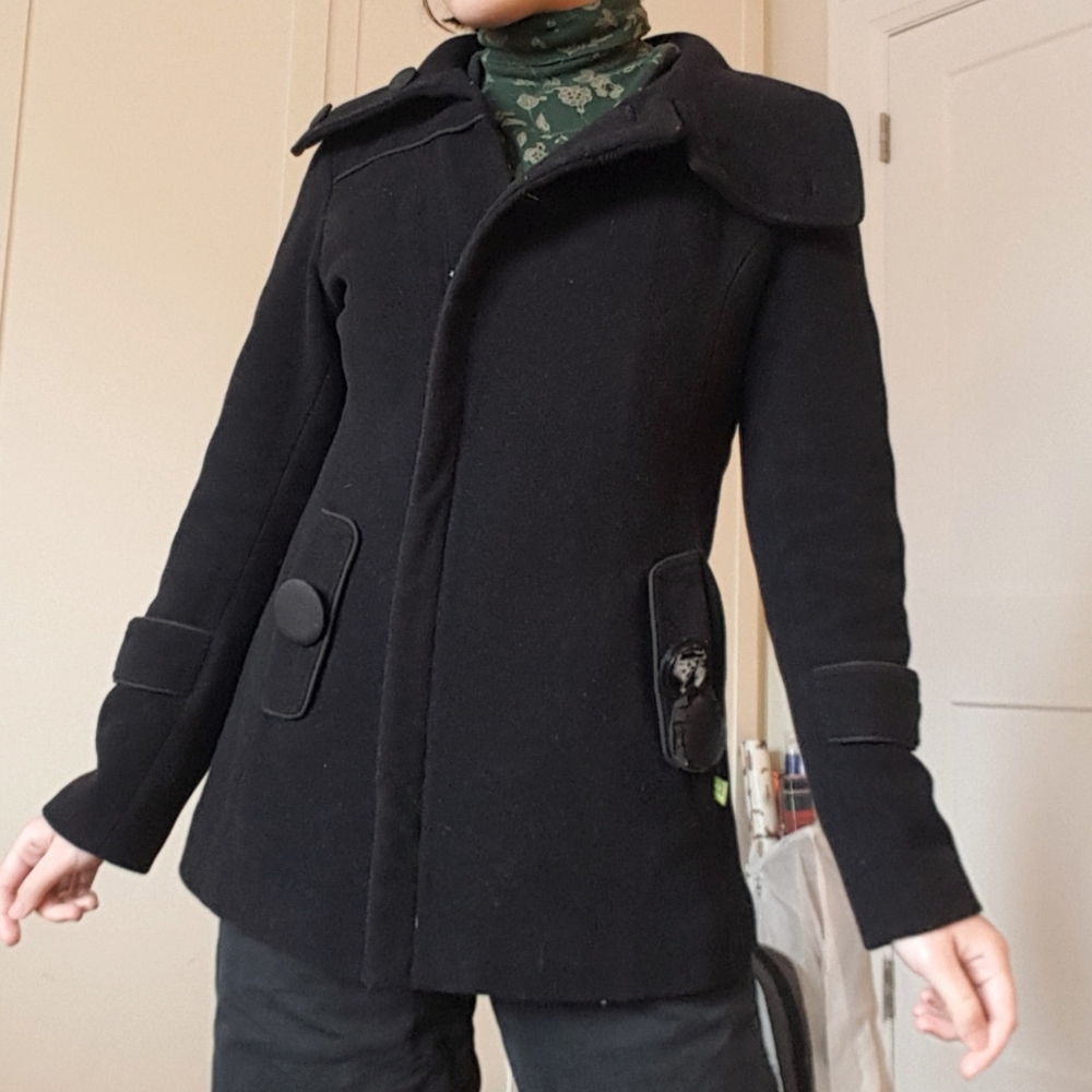 Black wool blend jacket